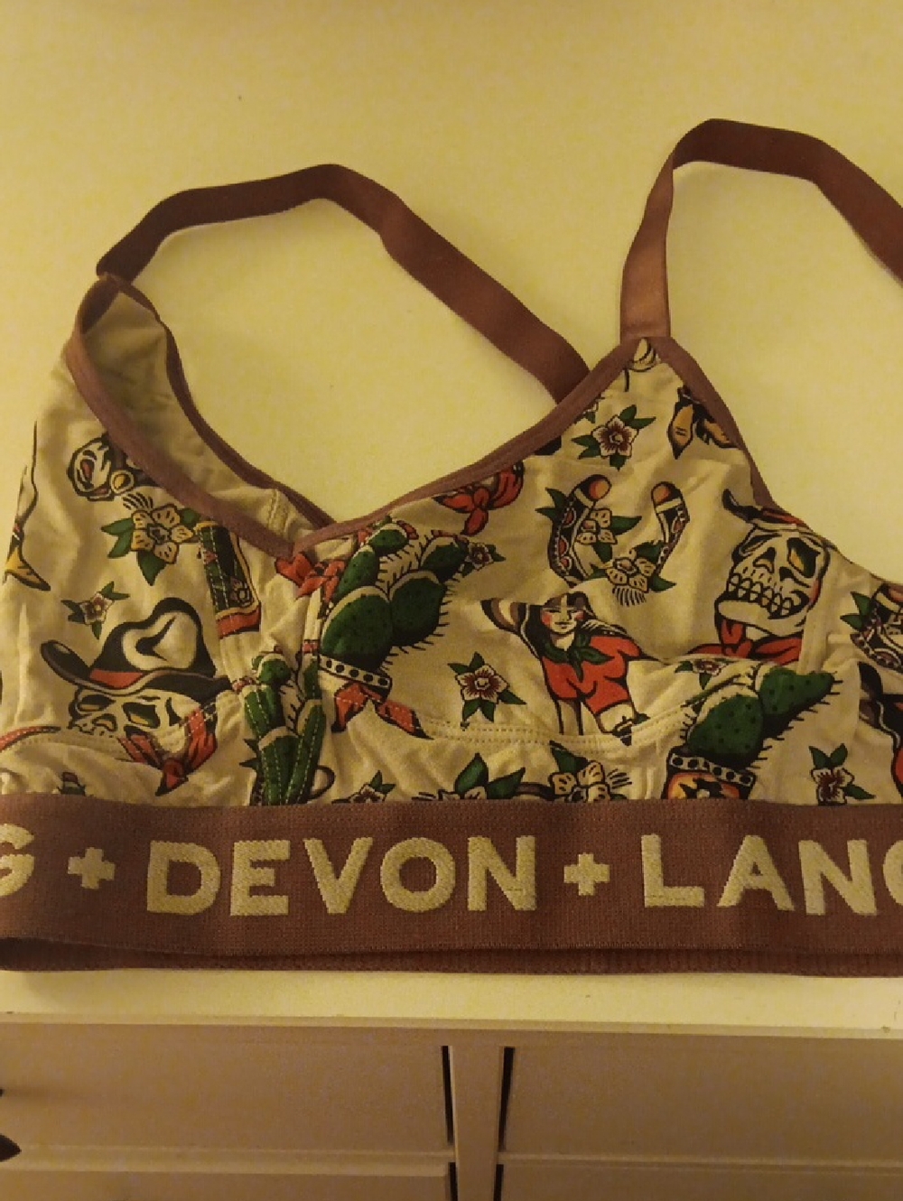 Devon + Lang Bria Bralette - Vintage Outlaw Brown Pattern